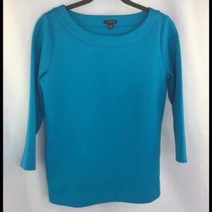 Ann Taylor XS 3/4 length sleeve turquoise top